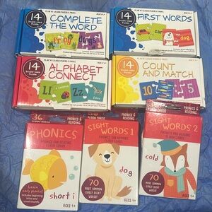 Age 4 kids flash and puzzle card bundle